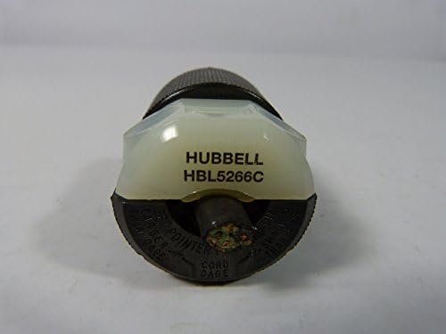 Hubbell HBL5266C Fiş, 15 amp, 125 V, 5-15 P, Siyah / Beyaz