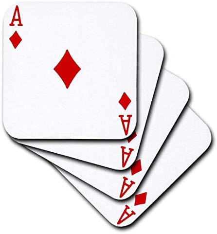 Kırmızı Elmas Takım Elbise Oynayan 3dRose Ace-Poker Köprü Oyunlarının Kart Oyuncuları için Hediyeler - Seramik Karo