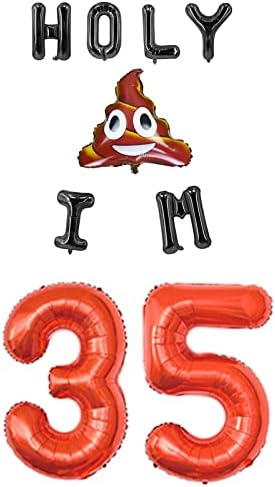 Komik 35th Doğum Günü Dekorasyon için Erkekler, Kutsal Ben M 35 Balonlar, 40 inç Dev Numarası 35 Balonlar,büyük 35th