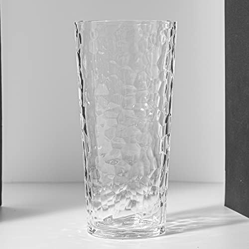 KOXİN-KARLU Karışık Drinkware 21-ons Plastik Bardak Akrilik Gözlük ile Dövülmüş Tasarım, 6 set Temizle