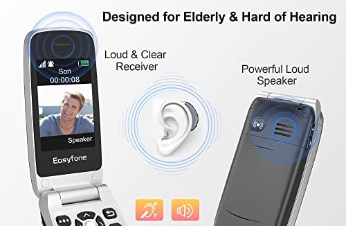 Easyfone Prime-A1 Pro 4G Yaşlılar için Büyük Düğme Çevirme Cep Telefonu / Kullanımı Kolay | Net Ses/SOS Düğmesi w
