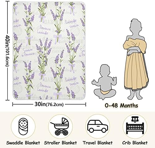 Lavanta Çiçekleri Bebek Battaniyeleri Erkekler için Süper Yumuşak Sıcak Yürümeye Başlayan Battaniye Kızlar için Hafif