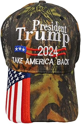 Ticaret Rüzgarları Başkan Trump 2024 Amerika'yı Geri Al Gerçek Ağaç Kamuflaj Camo ABD Bayrağı Faturada Pamuk Ayarlanabilir