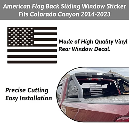 Zhizhong Arka Orta Pencere Çıkartması Uyar 2014-2023 Chevy Colorado GMC Kanyon, Amerikan Bayrağı Geri Sürgülü Pencere