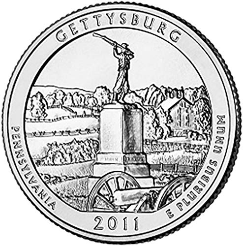 2011 P BU Gettysburg Pennsylvania Ulusal Parkı NP Çeyrek Seçimi Dolaşımsız ABD Darphanesi