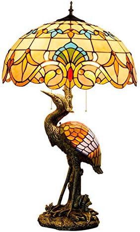 Retro dekoratif oturma odası başucu masa lambası 18 Tiffany tarzı büyük masa lambası sarı barok masa lambası oturma