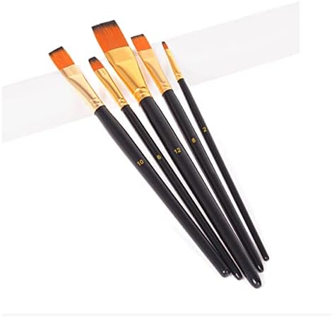 HNKDD Siyah Ahşap Direk 5 Takım Suluboya Fırçaları Naylon Boyama Fırçaları Öğrenci Sanat Boyama Malzemeleri (Renk