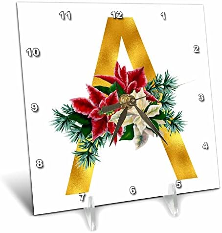 Altın Monogram İlk H-Fayans 3dRose Noel Çiçek Görüntü (ct-371554-7)