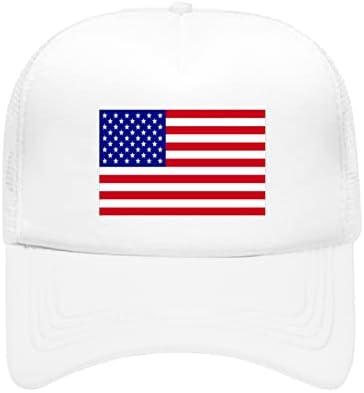 Amerikan Bayrağı Şapka kamyon şoförü şapkaları Erkekler Kadınlar için Ayarlanabilir Yaz Pamuk Nefes Örgü Vatansever