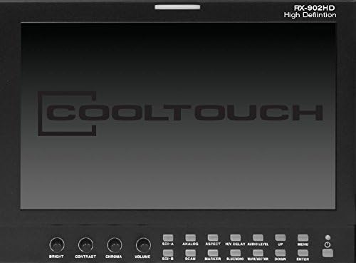 CoolTouch Monitörler RX-902HD: 1 SD/HD-SDI Girişi, 1 Analog Video Girişi, 1 RGB ve Ekran başına Gömülü Ses