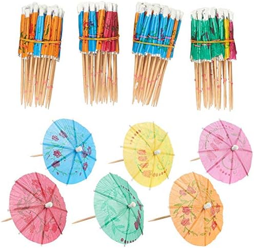 LinaLife 100 adet şemsiye kürdan seçtikleri Kokteyl Şemsiye Luau kek meyve Şemsiye Kürdan Kağıt ve Ahşap İçecek Seçtikleri,