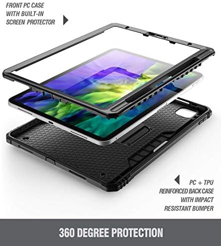 Şiirsel Devrimi Serisi için Tasarlanmış iPad Pro 11 2020 & 2018 Kickstand Sağlam Kılıf, Tam Vücut Ağır Vaka, Dahili