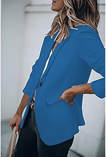 Ceketler kadın Açık İş Blazers Ceket Rahat Kollu Ön Uzun Ofis kadın Ceket Rahat Ceket