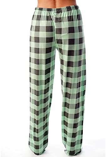 Ter Pantolon, Ekose Grafik Sweatpants Elastik Bel İpli Pantolon Yüksek Rise Pantolon Pantolon Cepler ile Düz