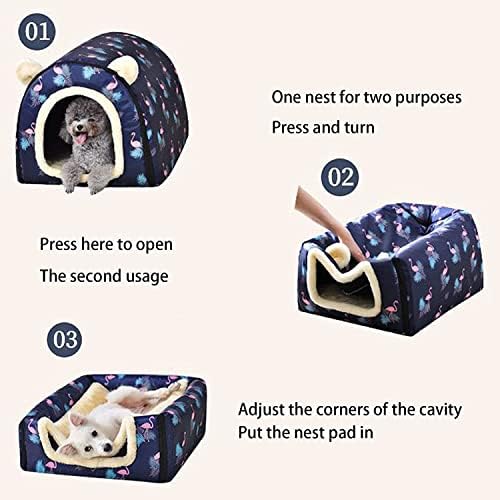 OLOTU köpek yatağı Geniş ve Konforlu köpek yatağı Sakinleştirici ve Rahat Premium Mağara Kediler ve Küçük Köpekler