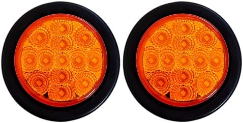 2.5/2-1/2 Yuvarlak 13 LED kırmızı / sarı ışık kamyon römork yan ışaretleyici gümrükleme Grommet Pigtail Tak kiti (2x,