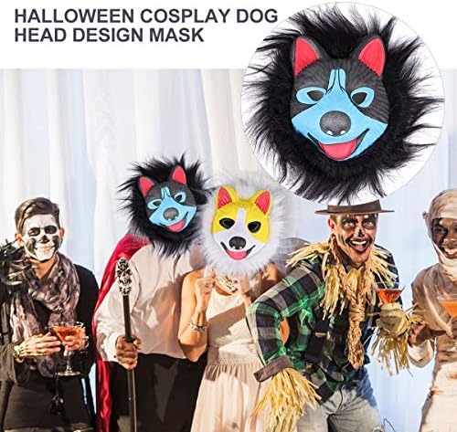 Abaodam2PCs Cadılar Bayramı Drama Prop Başlık Sevimli Köpek Şekilli Komik Tam Yüz Kostüm golf sopası kılıfı için Parti