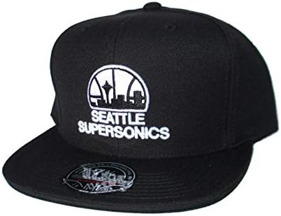 Mitchell & Ness Seattle Supersonics Sonics Gömme Beden 7 Tam Takım Logolu Şapka Kap-ve Beyaz