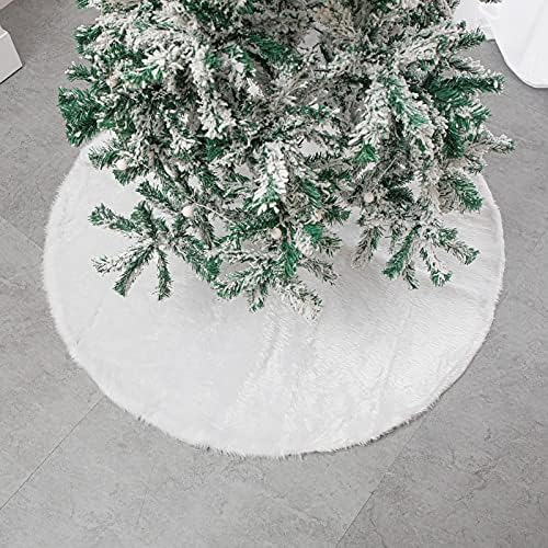 HUIJIE Noel Ağacı Etekler - Beyaz Peluş rulo ışın Noel Ağacı alt Elbise Up Süsler, Yeni Yıl Hediye Tatil Parti Ev