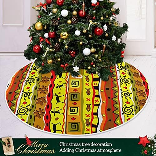 Oarencol Tribal Boho Şerit Mandala Noel Ağacı Etek 36 inç Noel Tatil Parti Ağacı Mat Süslemeleri