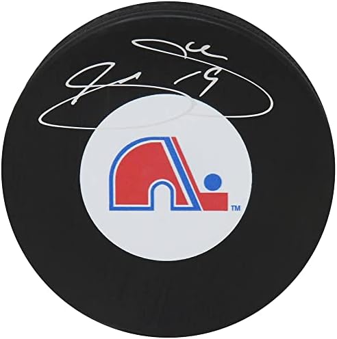 Joe Sakiç, Quebec Nordiques Logolu Hokey Diskini İmzaladı-İmzalı NHL Diskleri