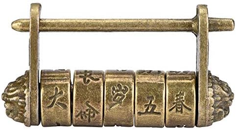 Vintage Çince Karakter Kombinasyonu şifreli kilit, 50x27mm Çinko Alaşım Antika Asma Kilitler Mücevher Kutusu için