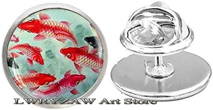 Koi Balık Broş, Japon Koi Balık, Japon Sanat Pin, Koi Balık Sanat, Asya Sanat Broş, Balık Pin, M130