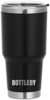 Bottleby Premium 30oz Bardak-Kapaklı ve Pipetli Çift Cidarlı Paslanmaz Çelik Seyahat Bardağı, BPA İçermez, Kahveyi
