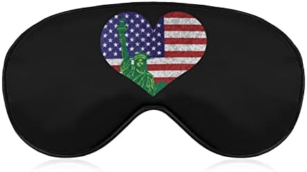 ABD Bayrağı ve Heykeli Uyku Körü Körüne Maskesi Sevimli göz bandı Komik Gece Kapağı Ayarlanabilir Kayış ile Kadın