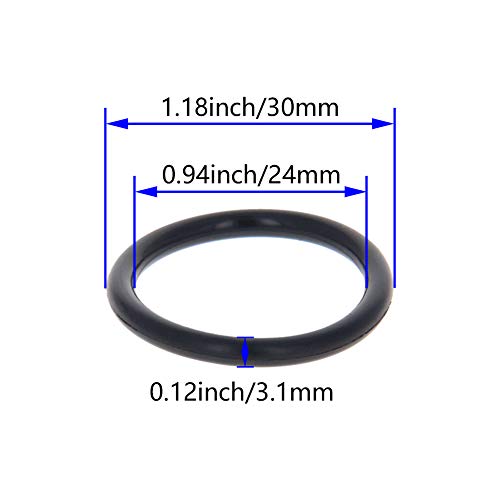 Bettomshın 50 Adet Nitril Kauçuk O-Ringler, 30mm OD 24mm ID 3.1 mm Genişlik, metrik Buna-Nitril Sızdırmazlık Contası