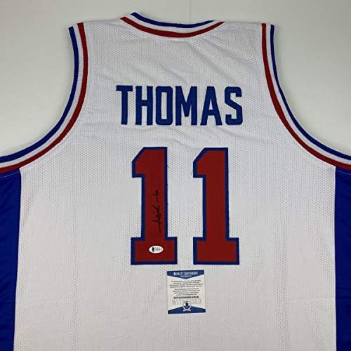 İmzalı / İmzalı Isiah Thomas Detroit Beyaz Basketbol Forması Beckett BAS COA