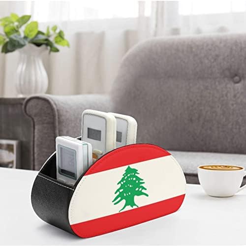 Lübnan bayrağı TV Uzaktan Kumanda Tutucu Depolama Organizer Kutusu Ev Ofis Masaüstü İçin 5 Bölmeli