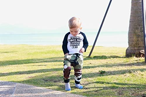 HAPPYMA 2 ADET Bebek Erkek Giysileri Mektup Baskı Uzun Kollu T-Shirt Serin Üstleri + Kamuflaj Pantolon Sonbahar Kış