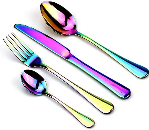1 Adet Yaratıcı Paslanmaz Çelik Renkli Çatal Gökkuşağı yemek çatalı Bıçak Seyahat Yemek Takımı (Renk: Bıçak)