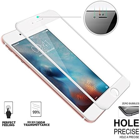 AKWOX (2'li Paket) iPhone 7 8 için Ekran Koruyucu Tam Kapak iPhone 7 8 ABS Kavisli Kenar Çerçeveli Temperli Cam Ekran