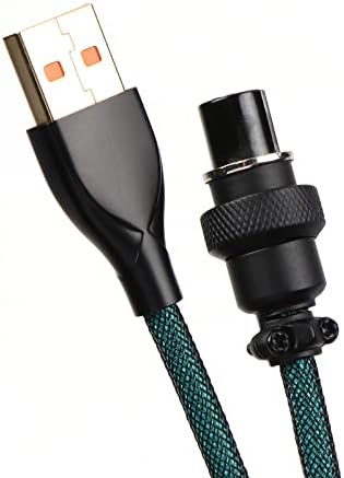 KiiBoom Ombre 1.8 m Sarmal Klavye Kablosu Tip-C'den USB-A'ya Mekanik Oyun Klavyesi için, Çıkarılabilir 4 Pinli Havacı