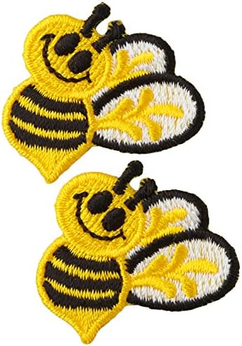 Sadelik Bumble Bee Aplike Giyim Demir On Yamalar, 2 adet, 1 x 1.5