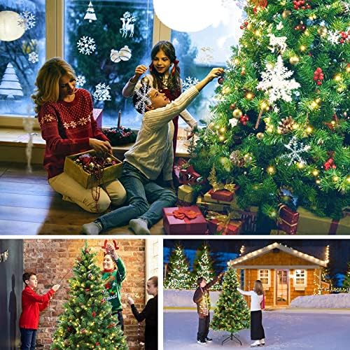 6ft yapay noel ağacı Prelit, 350 LED ışıkları ve süslemeleri ile yeşil noel ağacı, tatil dekorasyon için gerçekçi