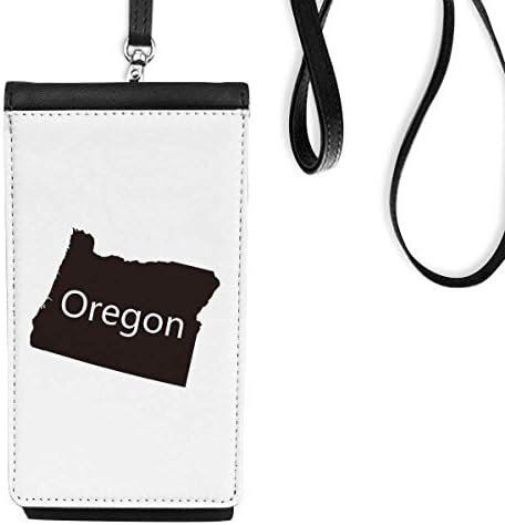 Oregon Amerika Birleşik Devletleri Haritası Telefon Cüzdan çanta Asılı Cep Kılıfı Siyah Cep