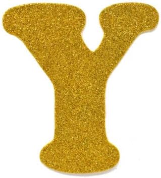 EVA Glitter Köpük Harf Kesilmiş Y, Altın, 4-1 / 2 inç, 12 Sayım