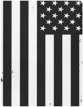 ALAZA Grunge ABD Amerikan Bayrağı Beyaz ve Siyah çocuk çarşafları Gömme Beşik Levha Erkek Bebek Kız Toddler, Mini