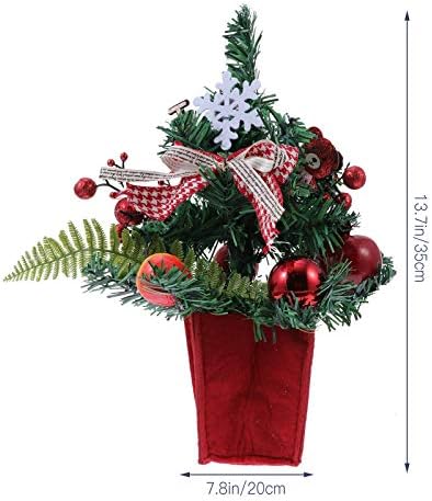 1 Takım Noel Günü Mini Noel Ağacı Masaüstü Süs Dekoratif Hediye Ev Dekor Kutlama Partisi için