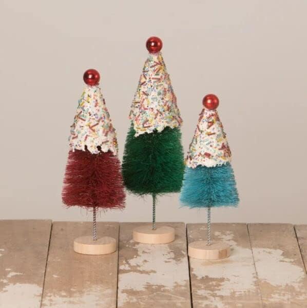 Set3 için 7-9 Buzlu Serpin Cupcake Bottlebrush Ağacı yılbaşı dekoru Alanı Ev ve Bahçe