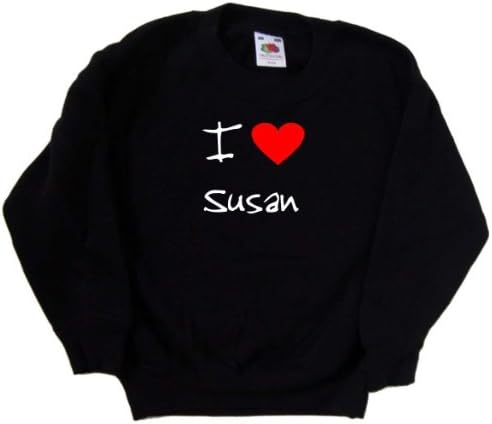 Kalbi Seviyorum Susan Siyah Çocuk Sweatshirt
