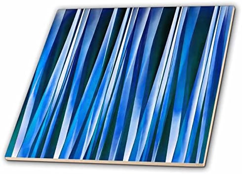 3dRose Düzensiz Sanatsal Dikey Çizgiler Orta Mavi Tonlar-Fayans (ct_353000_1)