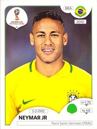 2018 Panini Dünya Kupası Çıkartmaları 371 Neymar Jr. Brezilya Futbol Çıkartması