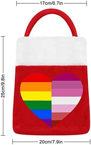 LGBT Transseksüel Gurur Bayrağı Kalp Noel Çanta Sevimli Tote çanta Cep Şeker Hediye Noel Ağacı Asılı Dekoratif