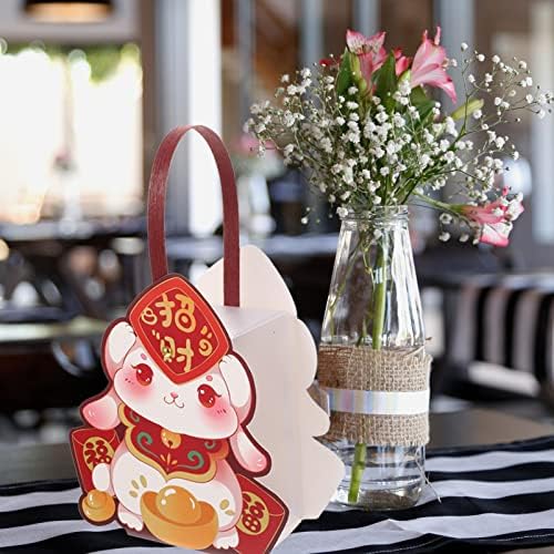 NOLİTOY 10 adet Çin Yeni Yılı Tedavi Kutusu Şeker kollu kutu Karikatür Tavşan Goodie Kapları 2023 Bahar Festivali