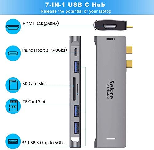 7 in 1 USB C Adaptörü için MacBook Pro Adaptörü + 4 K Anahtarı HDMI USB C Adaptörü Hub