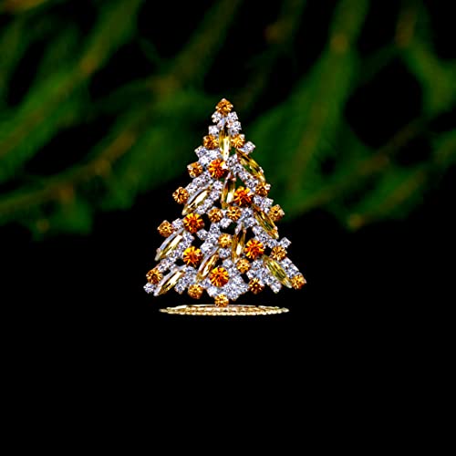 Büyülü Noel Ağacı (Sarı), Tüm şekil ve boyutlarda en inanılmaz ve ince kesilmiş sarı ve şeffaf renkli yapay elmaslarla